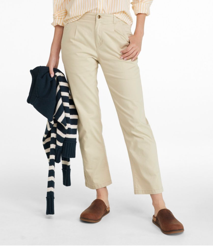 Women's Signature Easy-Cotton Pleated Chinos, Ankle