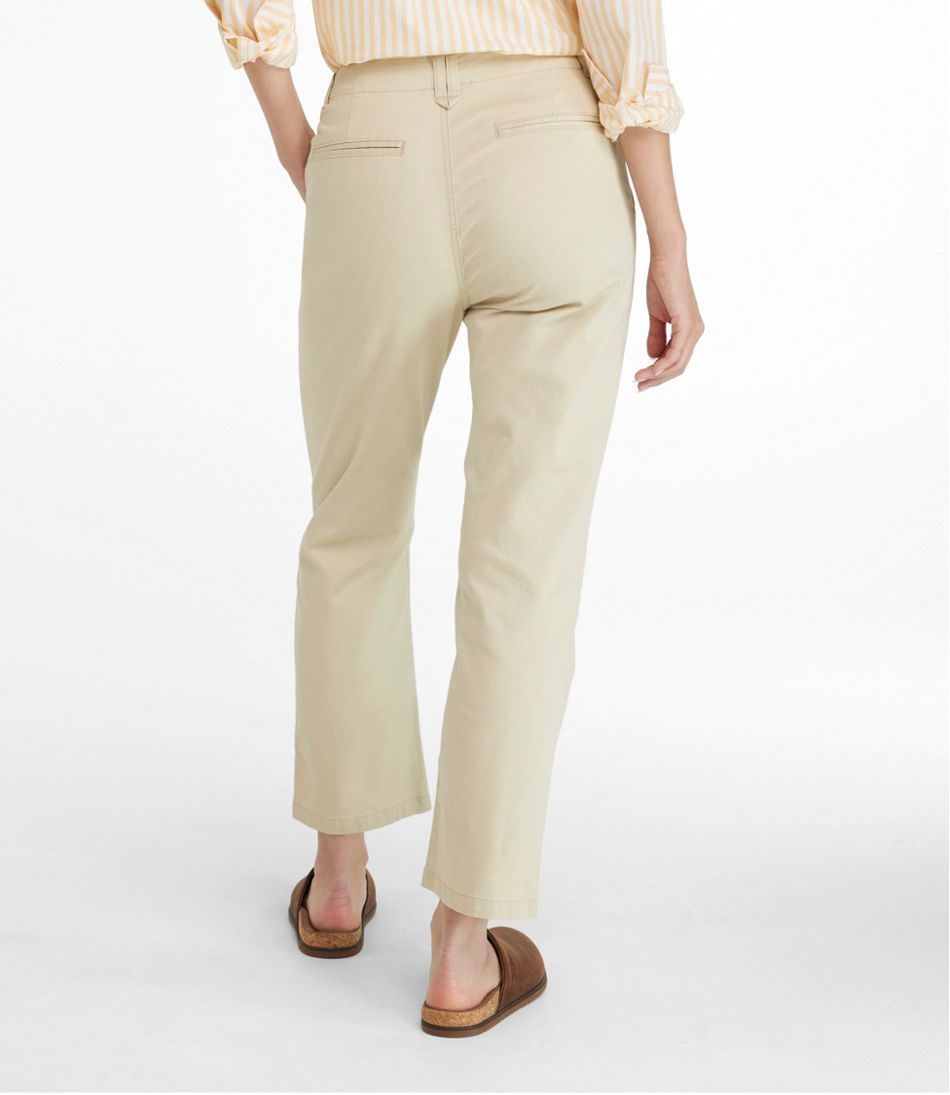 Women's Signature Easy-Cotton Pleated Chinos, Ankle | Pants at L.L.Bean