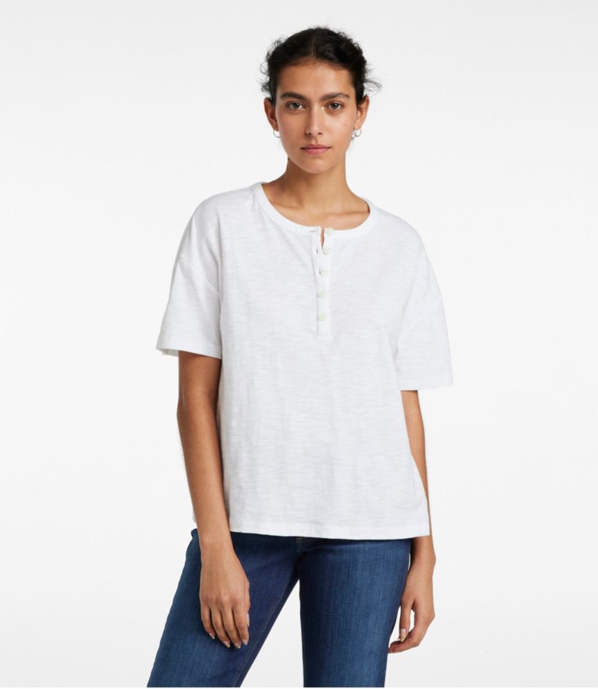 Women's Signature Slub Tee, Short-Sleeve Henley