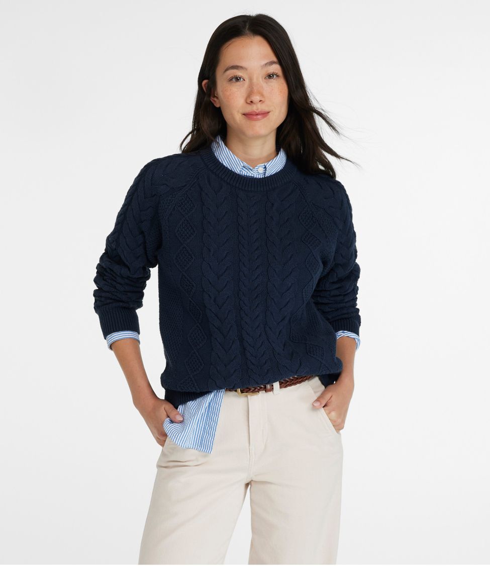 Women's Bean's Heritage Soft Cotton Fisherman Sweater, Crewneck