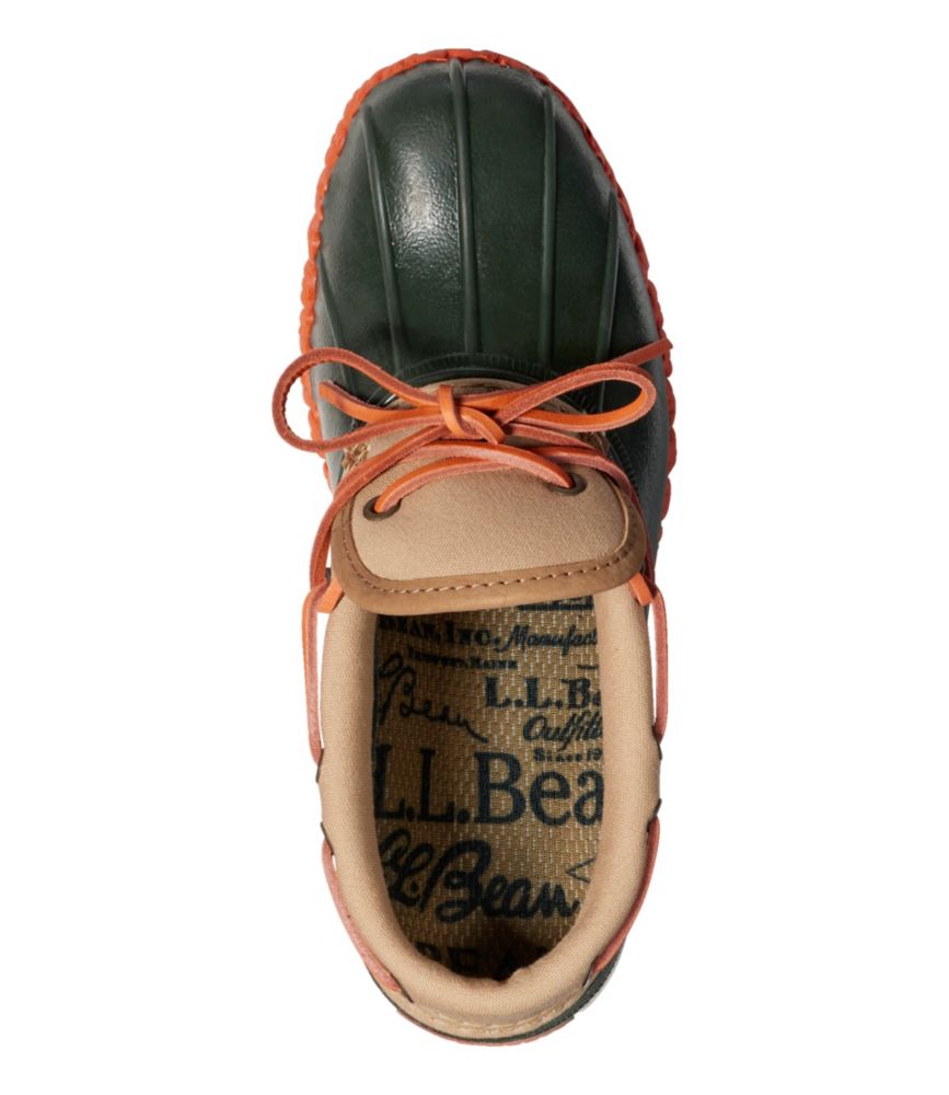 Women's Bean Boots, Canvas Rubber Mocs, Tan/Forest Shade/Sail Orange, small image number 4