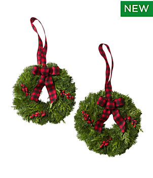 Buffalo Plaid Mini Wreath, Set of Two