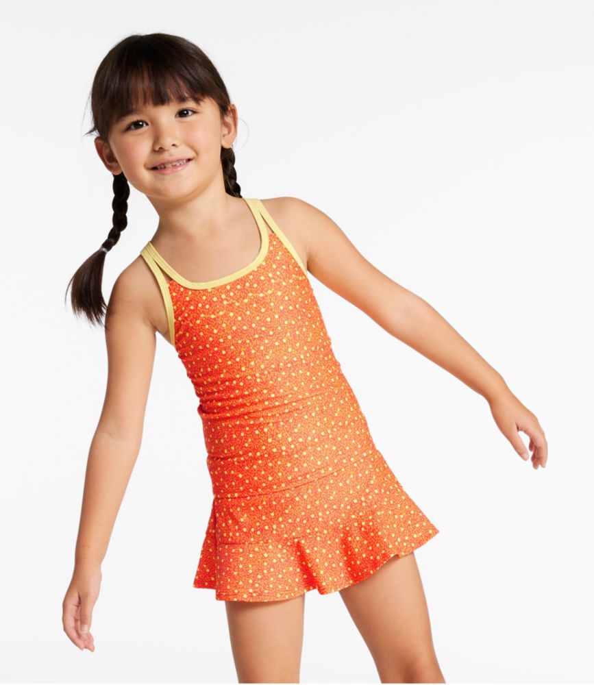 Girls' Watersports Swimwear, Tankini Skirt Set, Pink Grapefruit Tropical, small image number 2