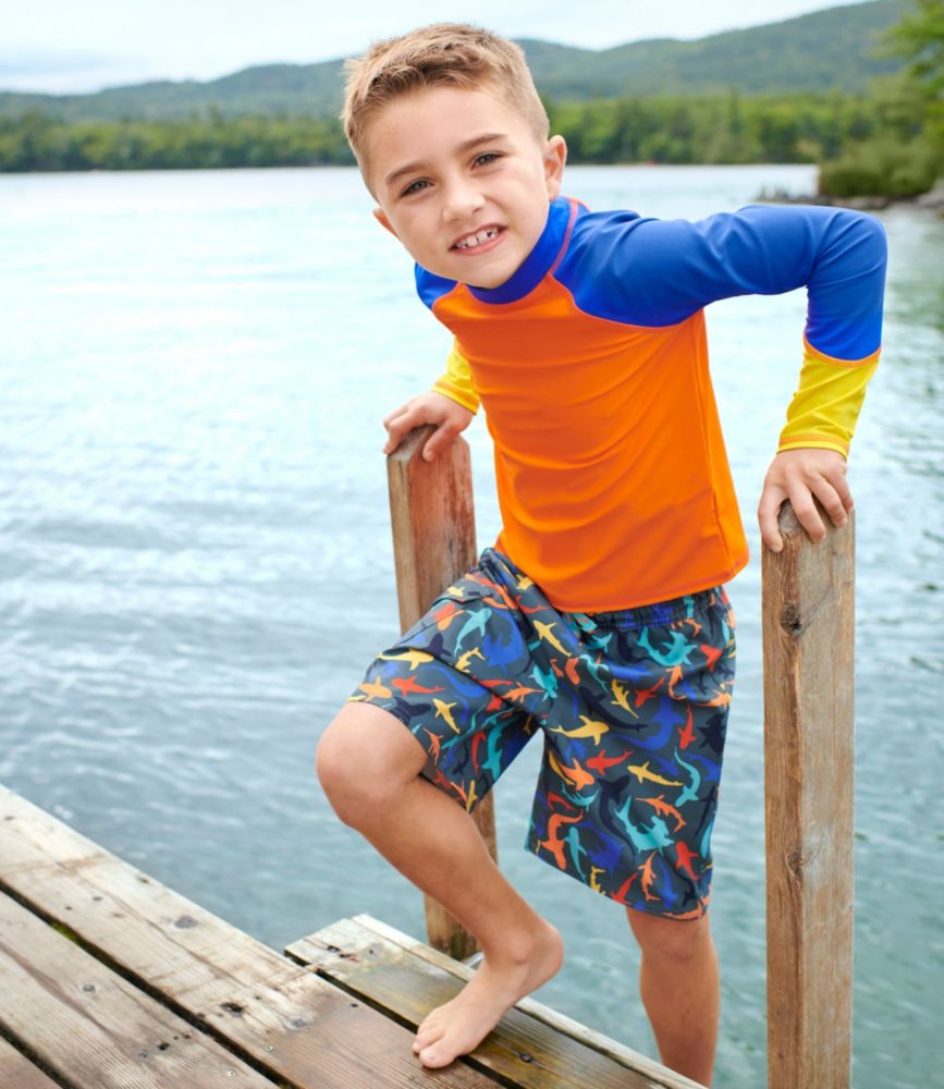 Boys' Beansport Board Shorts, Blue Water Hibiscus, small image number 11