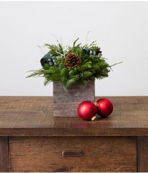 Green Tartan Fir Centerpiece, New