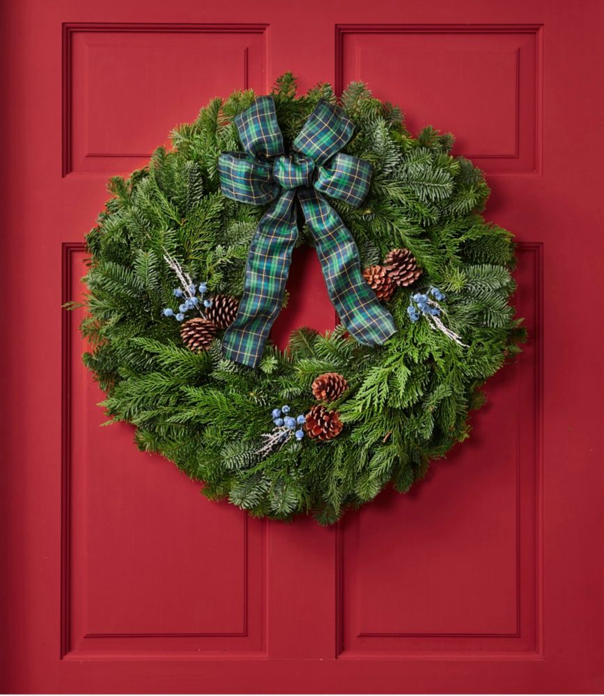 Green Tartan Fir Wreath, 24" Fresh Wreaths & Greenery at L.L.Bean