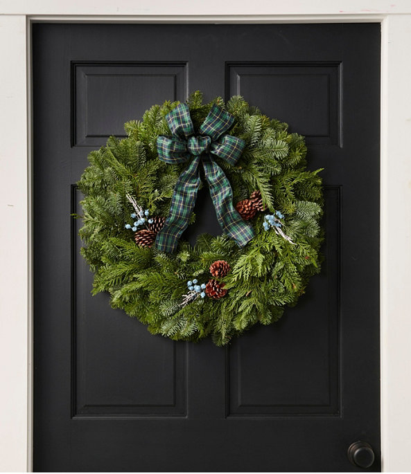 Green Tartan Fir Wreath 24", One Color, large image number 0