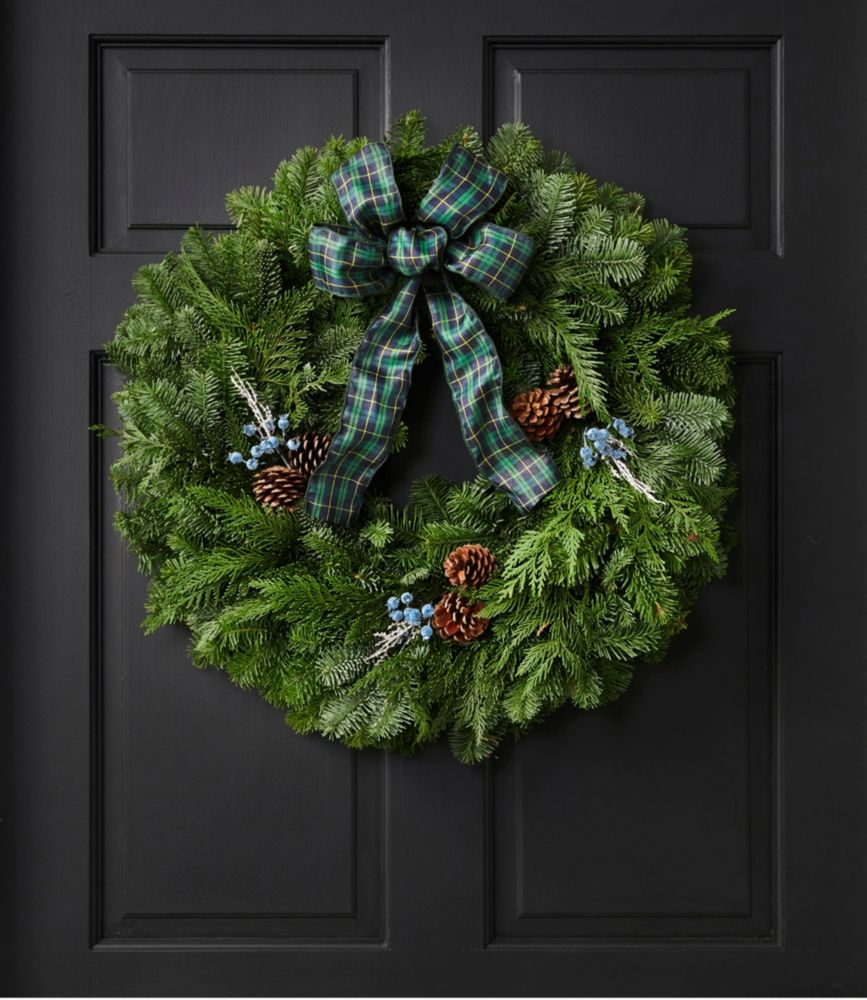 Green Tartan Fir Wreath, 24" | Fresh Wreaths & Greenery At L.L.Bean