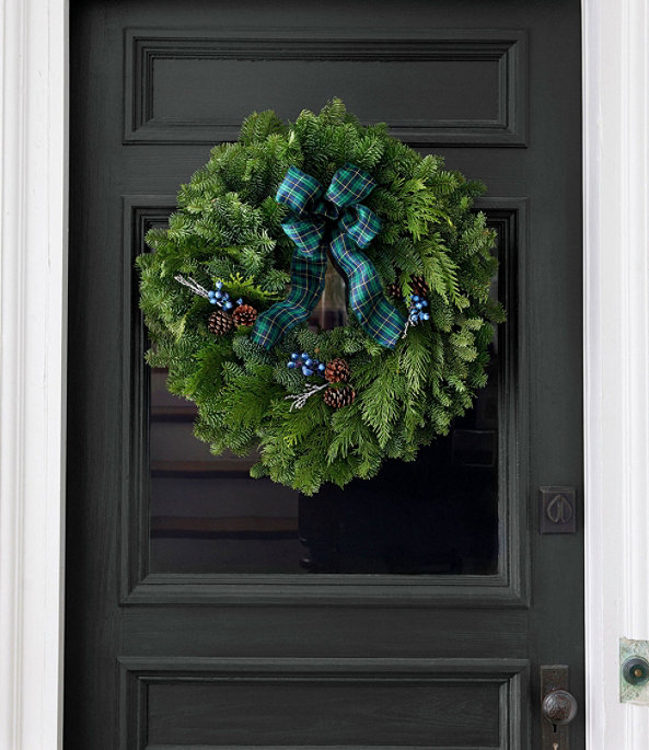 Green Tartan Fir Wreath 24", One Color, large image number 2