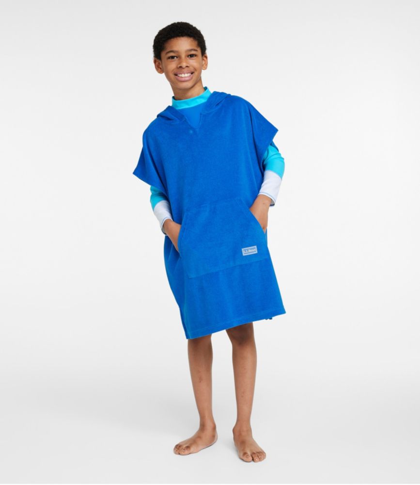 Kids' Terry Cover-Up, Hooded, Capri Blue, small image number 4