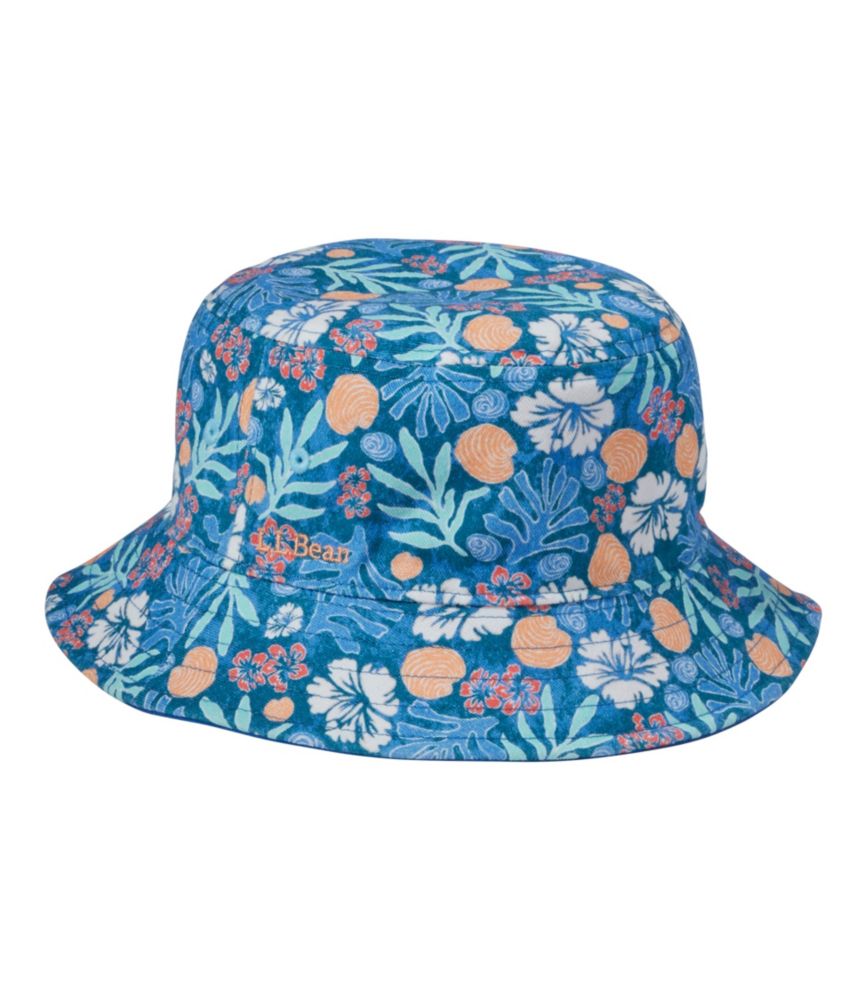 Kids' Bean's Reversible Cotton Bucket Hat, Bright Mariner Shark, small image number 2