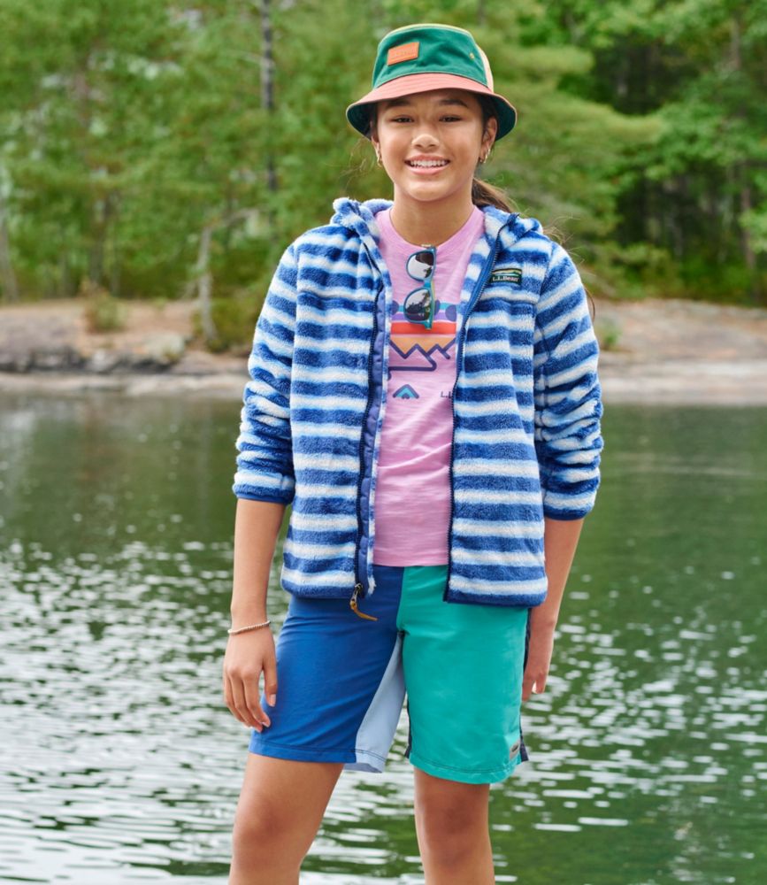 Kids' Bean's Reversible Cotton Bucket Hat, Deep Green Mountain, small image number 3