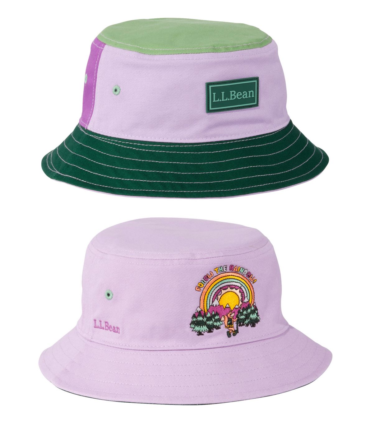 Kids' Bean's Reversible Cotton Bucket Hat
