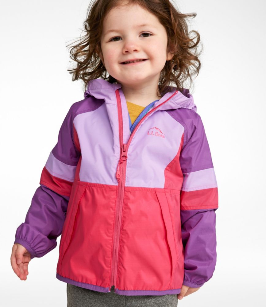 Toddlers' Wind and Rain Jacket, Bright Orange/Bold Aqua, small image number 2