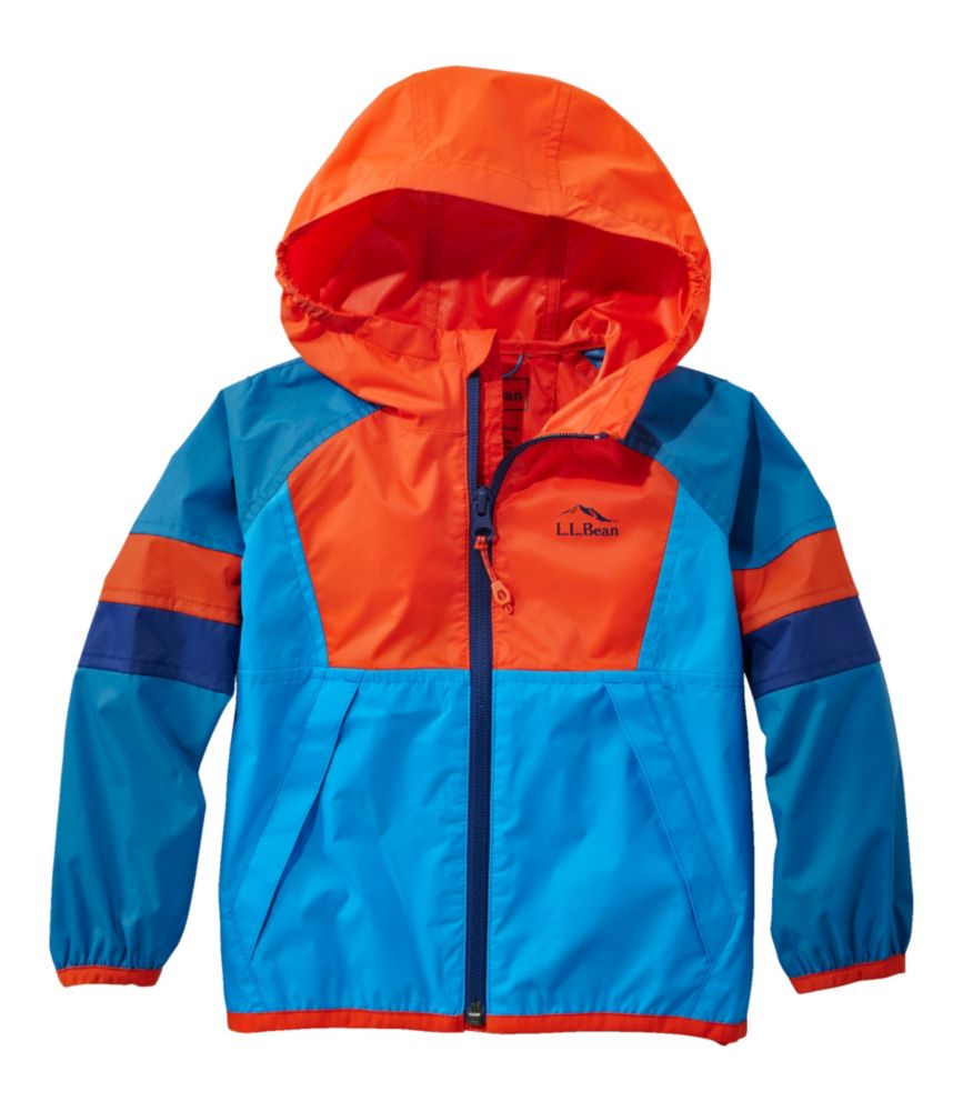 Toddlers' Wind and Rain Jacket, Bright Orange/Bold Aqua, small image number 1