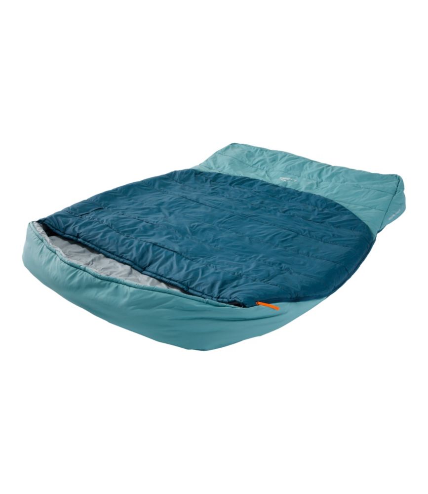 Adults' L.L.Bean Adventure 30° Sleeping Bag, Double, Deep Admiral Blue/Mineral Blue, small image number 2