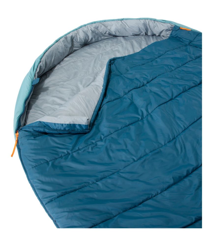 Adults' L.L.Bean Adventure 30° Sleeping Bag, Double, Deep Admiral Blue/Mineral Blue, small image number 3