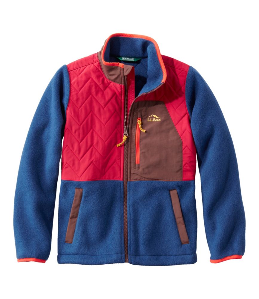 Kids' Mountain Classic Fleece Jacket, Mixed Media, Collegiate Blue/Dark Red, small image number 1