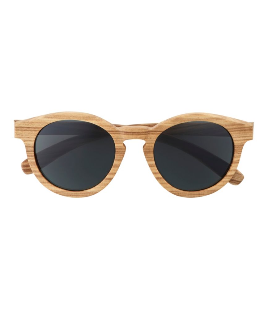 L.L.Bean DownEast Polarized Wooden Sunglasses, Warm Zebra Wood/Goldfoil, small image number 2