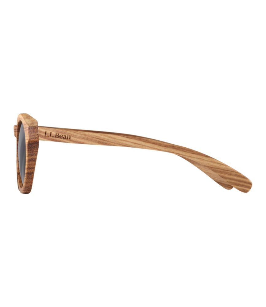 L.L.Bean DownEast Polarized Wooden Sunglasses, Warm Zebra Wood/Goldfoil, small image number 3