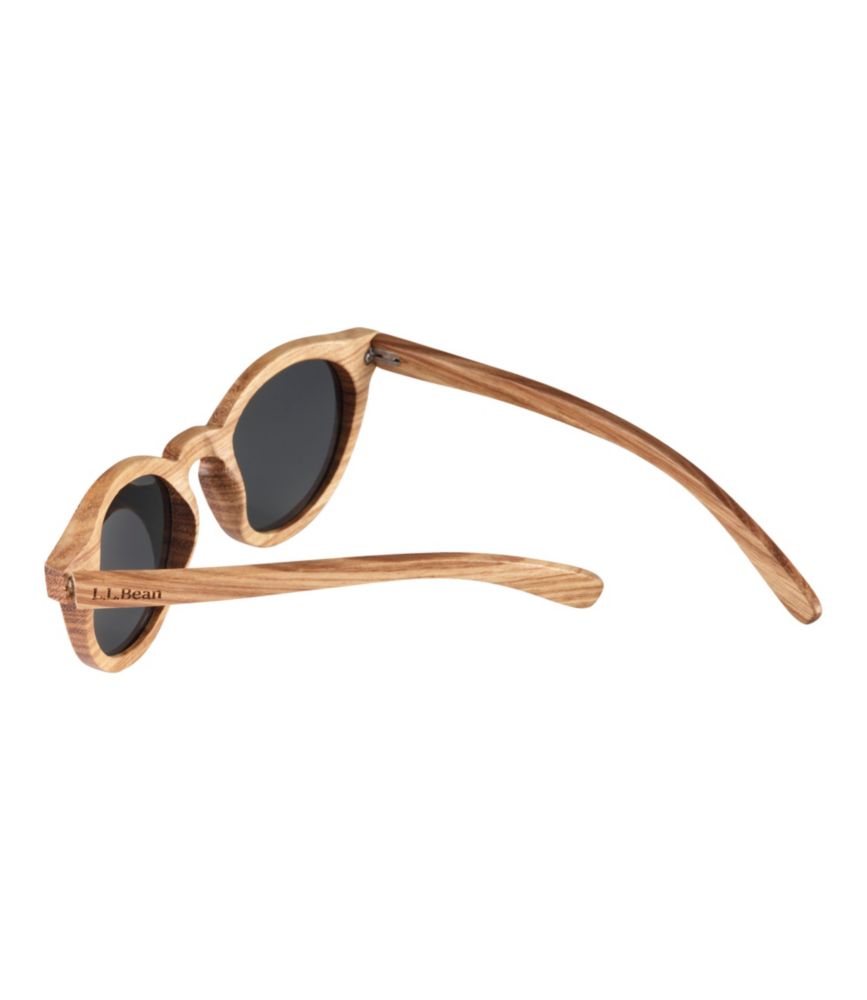 L.L.Bean DownEast Polarized Wooden Sunglasses, Warm Zebra Wood/Goldfoil, small image number 4