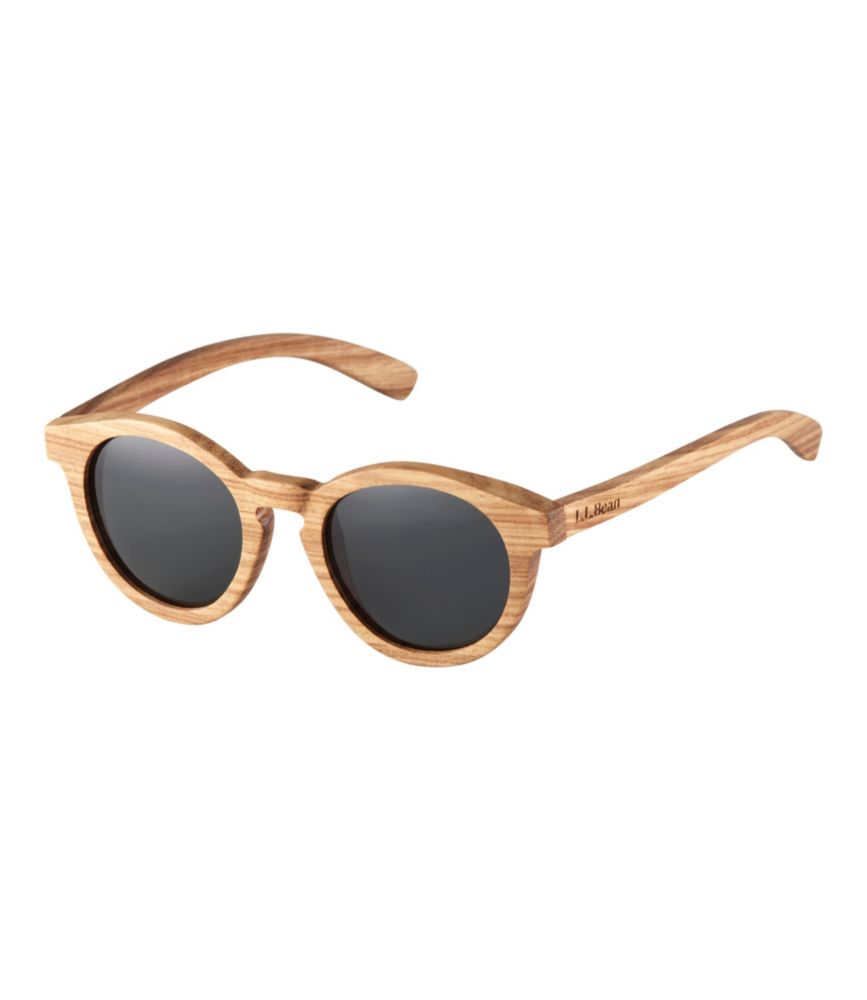 L.L.Bean DownEast Polarized Wooden Sunglasses, Warm Zebra Wood/Goldfoil, small image number 1