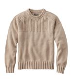 Men's Signature Cotton Fisherman Sweater, Yoke Crewneck