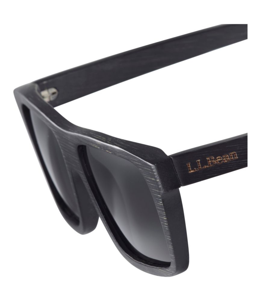 L.L.Bean King Pine Polarized Wooden Sunglasses, Ebony Wood/Blackthorn, small image number 5