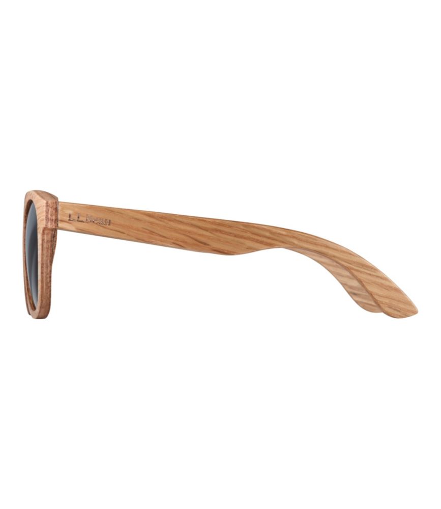 L.L.Bean Northwoods Polarized Wooden Sunglasses, Oak Wood/Hedge, small image number 3