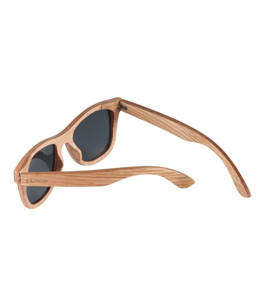 L.L.Bean Northwoods Polarized Wooden Sunglasses, Oak Wood/Hedge, small image number 4