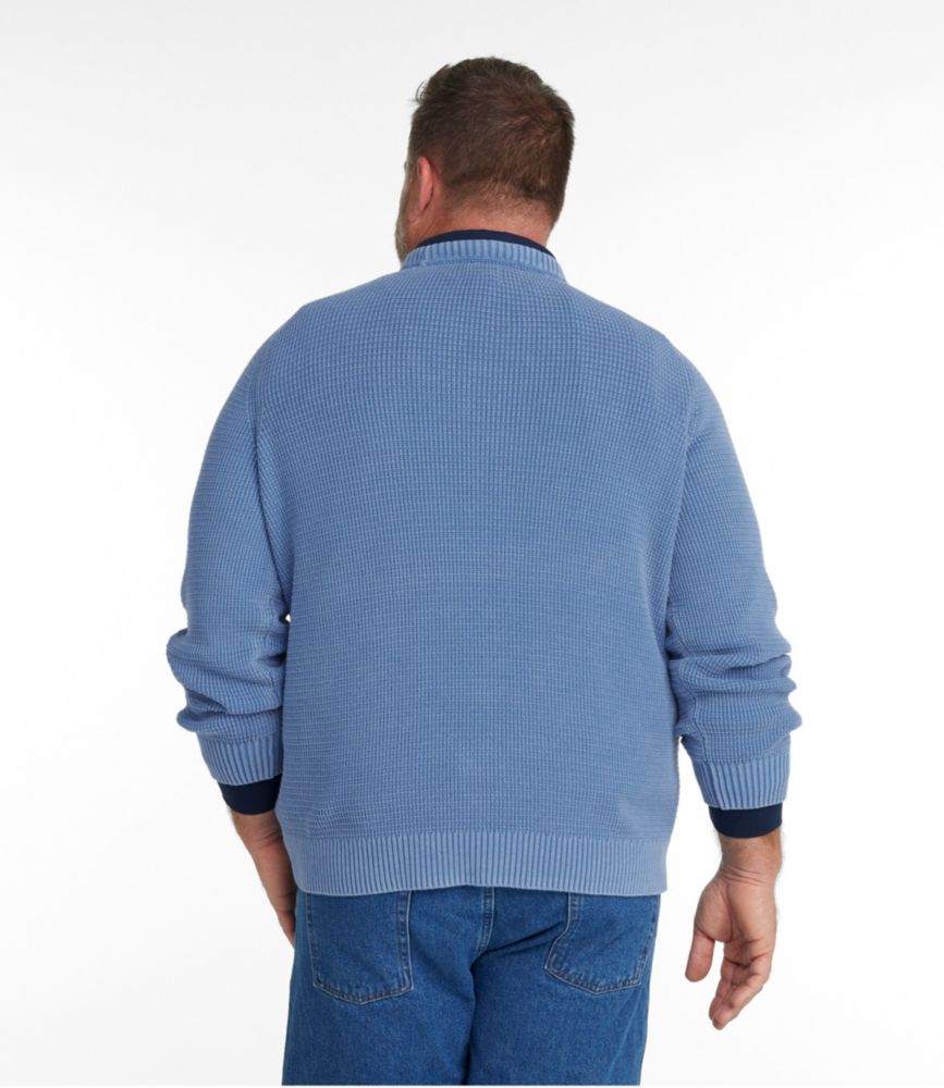 Men's Sunwashed Textured Cotton Sweater, Crewneck, Brightwater Blue, small image number 5