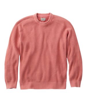 Men's Sunwashed Textured Cotton Sweater, Crewneck