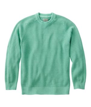 Men's Sunwashed Textured Cotton Sweater, Crewneck