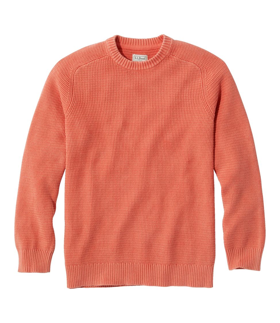 Men's Textured Washed Cotton Sweaters, Crewneck at L.L. Bean