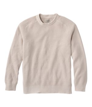 Men's Textured Washed Cotton Sweaters, Crewneck