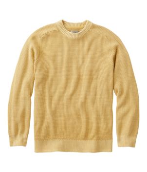 Men's Sunwashed Textured Cotton Sweater, Crewneck