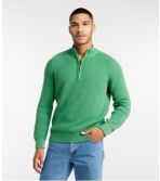 Men's Textured Washed Cotton Sweaters, Quarter-Zip