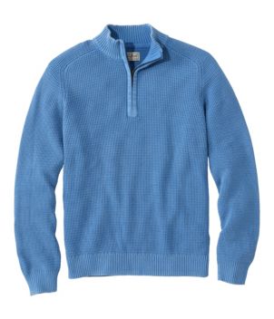 Men's Sunwashed Textured Cotton Sweater, Quarter-Zip