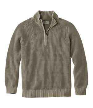 Men's Sunwashed Textured Cotton Sweater, Quarter-Zip
