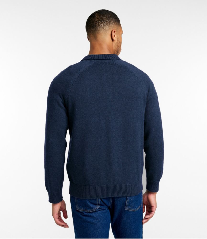 Men's Wicked Soft Cotton/Cashmere Sweater, Rugby Polo, Classic Navy, small image number 3