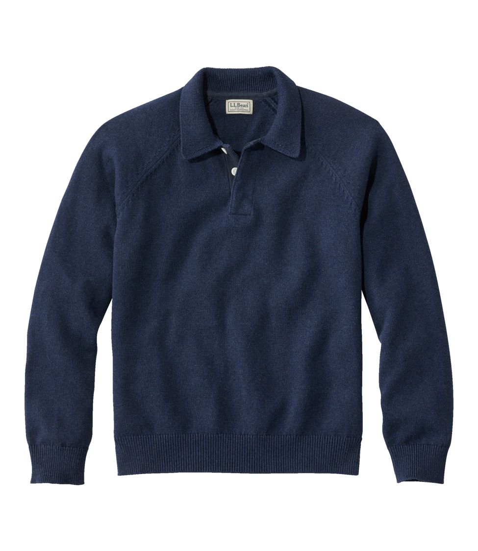 Men s Wicked Soft Cotton Cashmere Sweater Rugby Polo at L.L. Bean