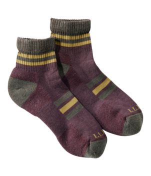 Adults' Katahdin Hiker Socks, 1/4 Crew Stripe