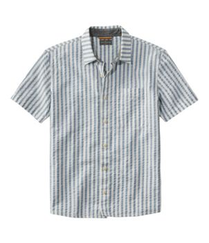 Men's Signature Seersucker Madras Shirt, Slightly Fitted, Short-Sleeve