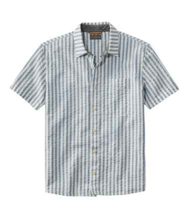 Men's Signature Seersucker Madras Shirt, Short-Sleeve