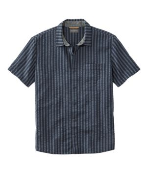 Men's Signature Seersucker Madras Shirt, Slightly Fitted, Short-Sleeve