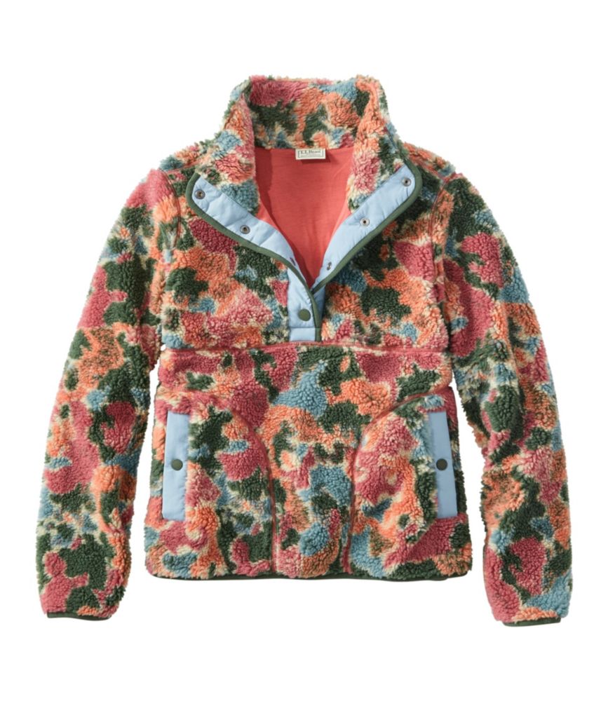 Floral Sherpa Full-Zip Jacket in Espresso Bean