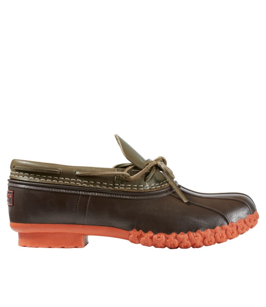 Men's Bean Boots, Rubber Mocs, Field Olive/Bean Boot Brown/Sail Orange, small image number 1