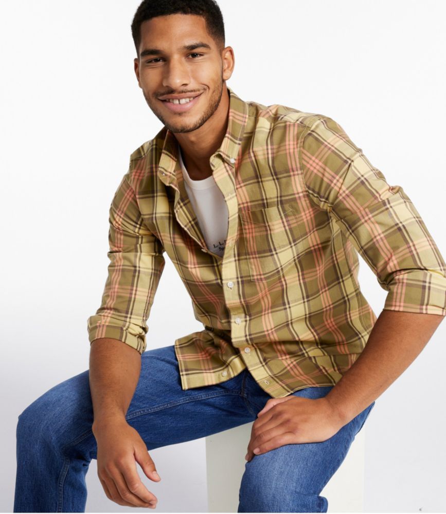 Men's Signature Stretch Poplin Shirt, Long-Sleeve, Slim Fit, Navy Night, small image number 2
