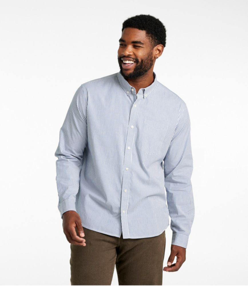 Men's Signature Stretch Poplin Shirt, Long-Sleeve, Slim Fit, Navy Night, small image number 4