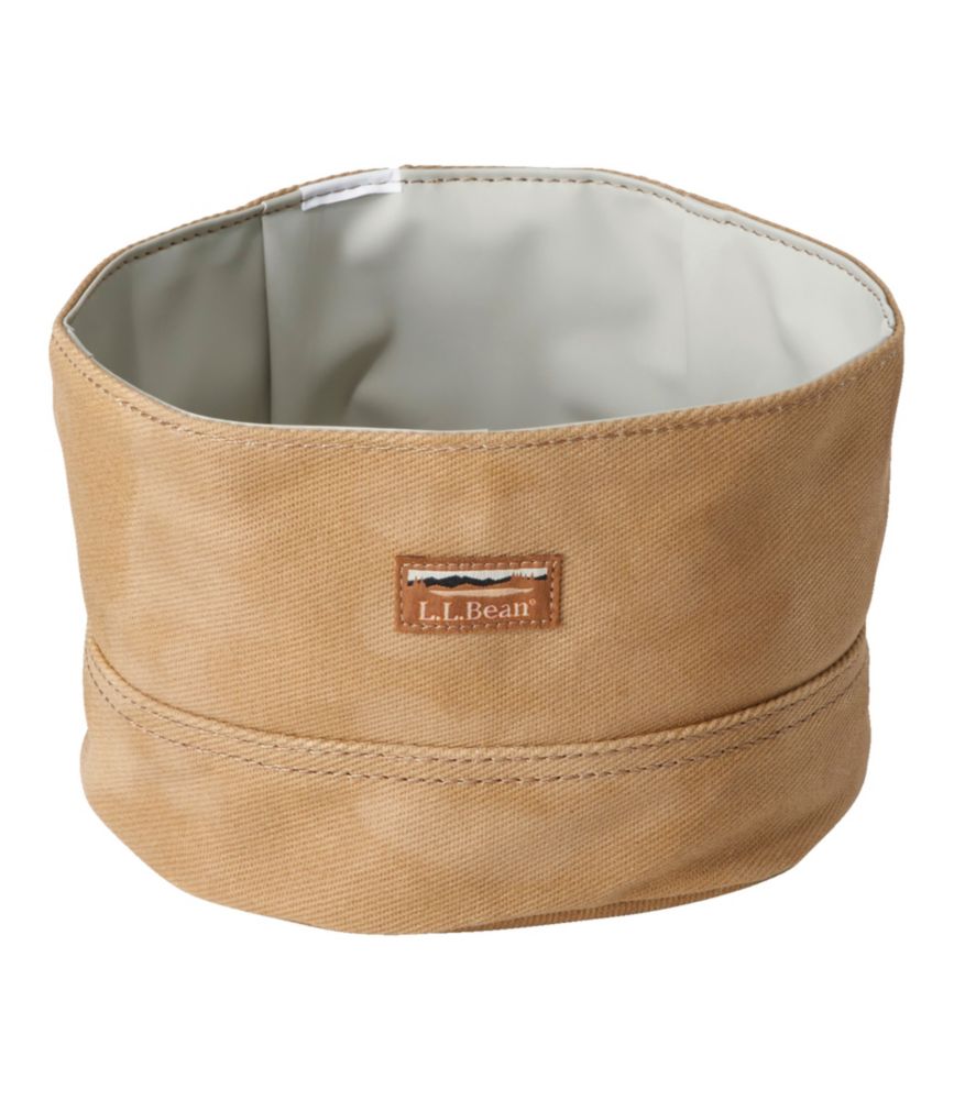 Waxed-Canvas Dog Bowl, Khaki Brown, small image number 1